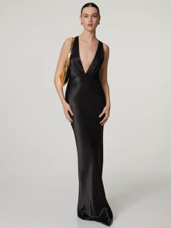 Abendkleid aus fliessendem Satin