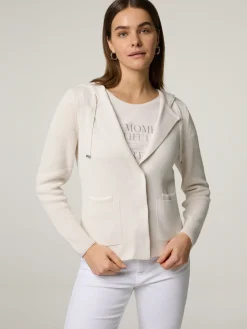 Blazer aus Strick mit Kapuze