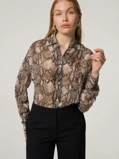 Bluse aus Crêpe im Oversize Fit