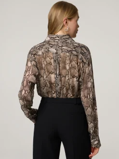 Bluse aus Crêpe im Oversize Fit