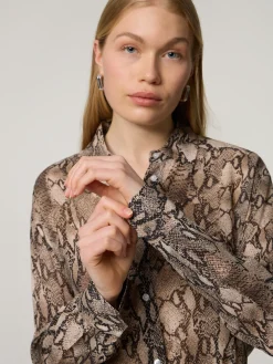 Bluse aus Crêpe im Oversize Fit