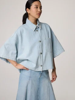 Bluse aus Denim