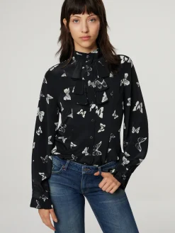 Bluse aus Seide mit Print