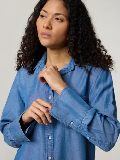 Bluse im Denim-Look