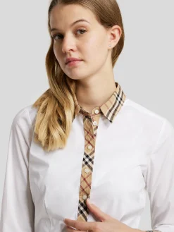 Bluse mit Karierten Einsätzen