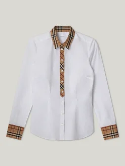 Bluse mit Karierten Einsätzen