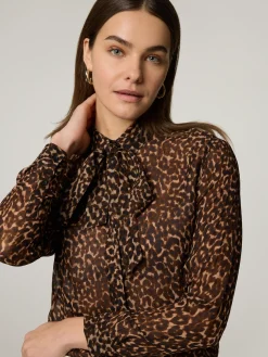 Bluse mit Leo-Print