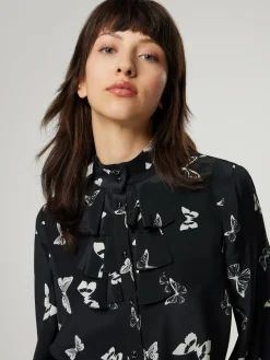 Blusenkleid aus Seide mit Print