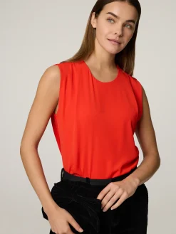 Blusentop aus Materialmix