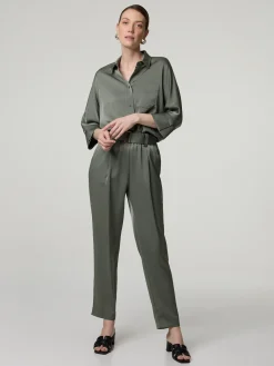 Bundfaltenhose aus Satin