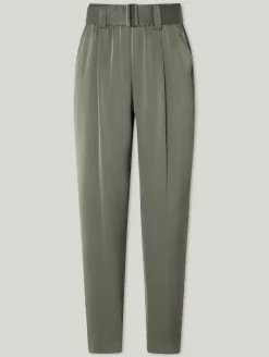 Bundfaltenhose aus Satin