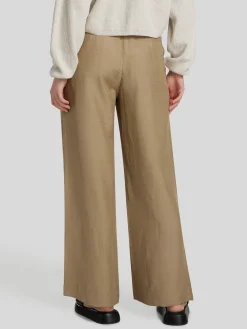 Bundfaltenhose mit Leinen