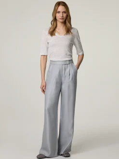 Bundfaltenhose mit Leinen