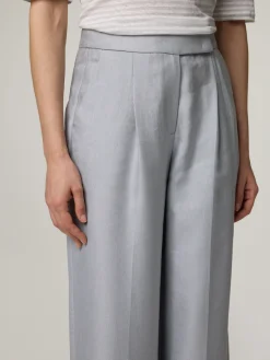 Bundfaltenhose mit Leinen