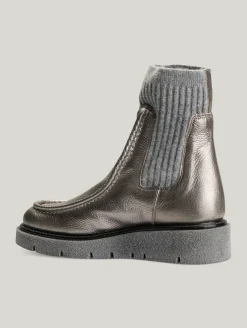 Chelsea Boots mit Strickeinsatz