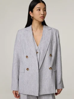 Doppelreihiger Blazer aus Leinen