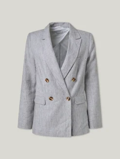 Doppelreihiger Blazer aus Leinen