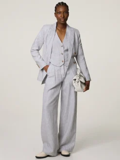 Doppelreihiger Blazer aus Leinen