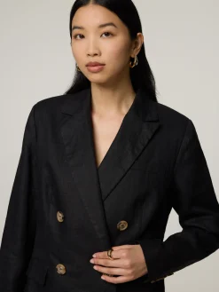 Doppelreihiger Blazer aus Leinen