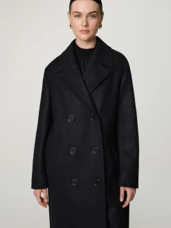 Doppelreihiger Mantel mit Wolle