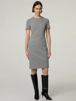 Etuikleid mit Hahnentritt-Muster