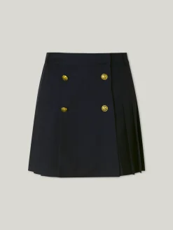 Faltenminirock mit Wolle