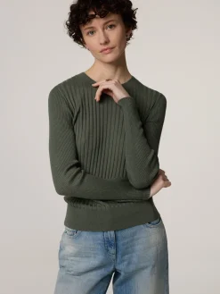 Feinstrickpullover mit Seide