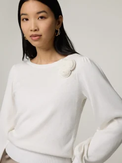 Feinstrickpullover mit Seide