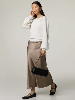 Feinstrickpullover mit Seide