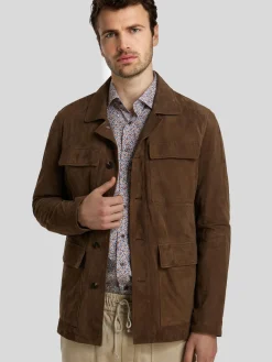 Fieldjacke aus Veloursleder