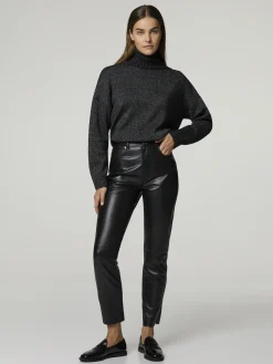 Fivepocketlederhose im Slim Fit