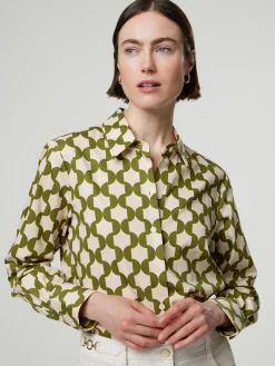 Hemdbluse mit Allover-Print