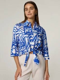 Hemdbluse mit Allover-Print