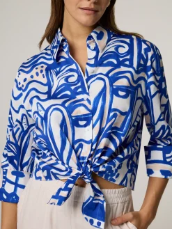 Hemdbluse mit Allover-Print