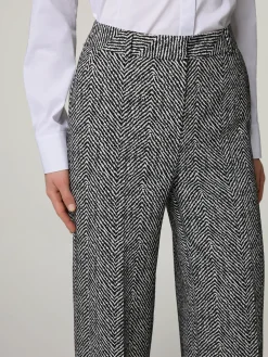 Hose aus Jacquard mit Wide Leg