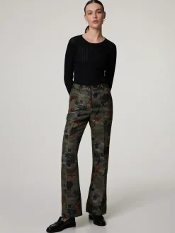 Hose mit Blumen-Print VIOLET