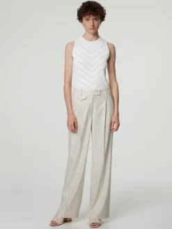 Hose mit Leinen mit weitem Bein