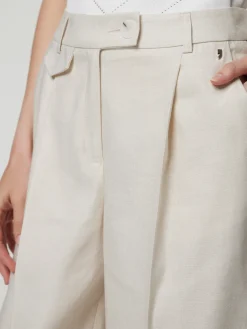 Hose mit Leinen mit weitem Bein