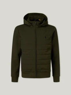 Hybridjacke mit Material-Mix