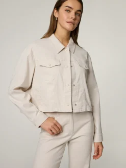 Jeansjacke mit Leinen