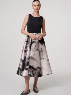 Kleid mit bedrucktem Twill