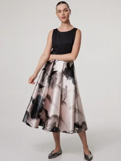 Kleid mit bedrucktem Twill