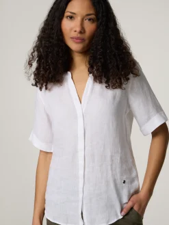 Kurzarmbluse aus Leinen