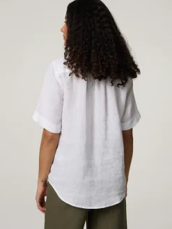 Kurzarmbluse aus Leinen