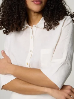 Kurzarmbluse aus Leinen