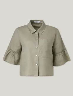 Kurzarmbluse aus Leinen