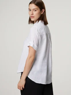 Kurzarmbluse aus Leinen