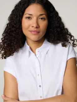 Kurzarmbluse aus Leinen