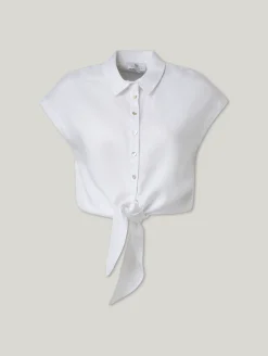 Kurzarmbluse aus Leinen