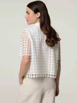 Kurzarmbluse aus Spitze